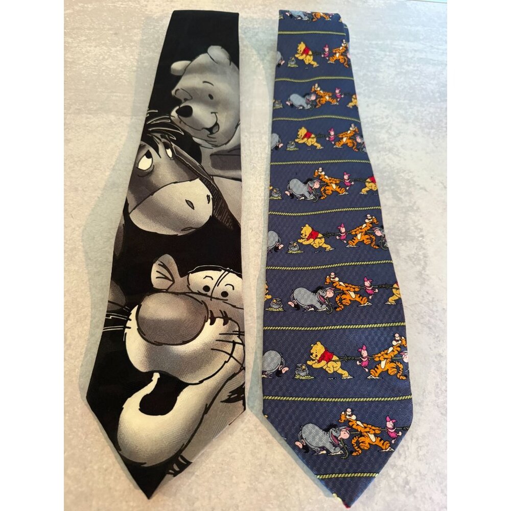 Set of 2 Vintage Winnie the Pooh Neckties – Classic & Playful‎ Designs